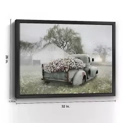 Sage Flower Truck Framed Giclee Canvas Art Print