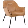 Sand Faux Leather Scoop Accent Chair