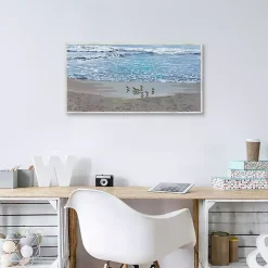 Sandpiper Morning Framed Canvas Art Print