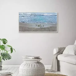 Sandpiper Morning Framed Canvas Art Print