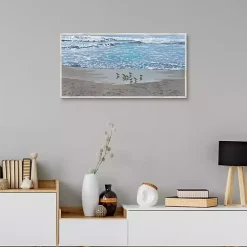 Sandpiper Morning Framed Canvas Art Print