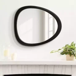 Satin Black Asymmetrical Wall Mirror