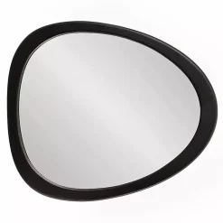 Satin Black Asymmetrical Wall Mirror