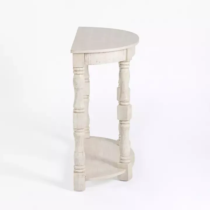 Savannah Cream Distressed Half Moon Console Table
