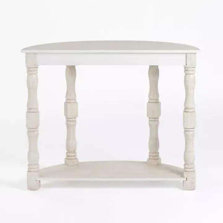 Savannah Cream Distressed Half Moon Console Table