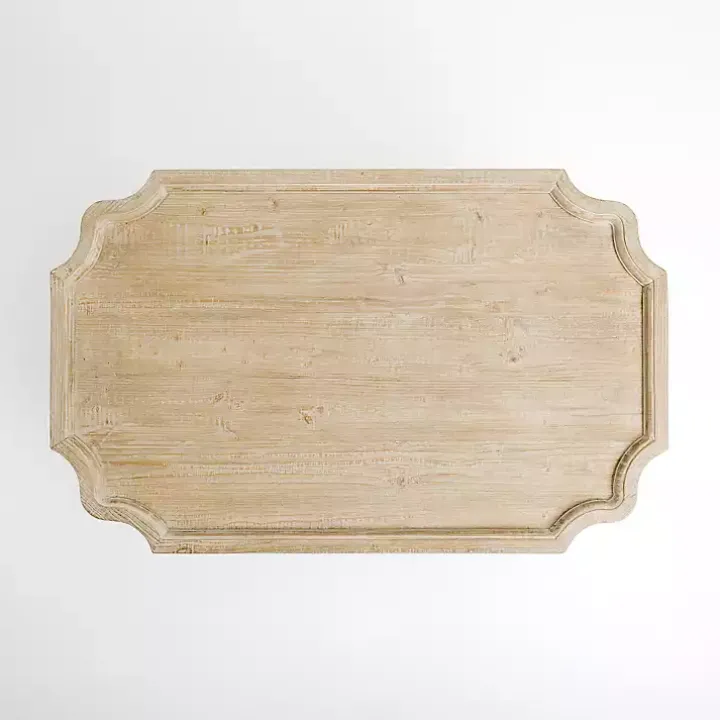 Scalloped Wood and Metal Coffee Table