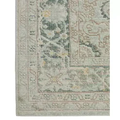 Sea Green Vintage Medallion Area Rug, 7x10