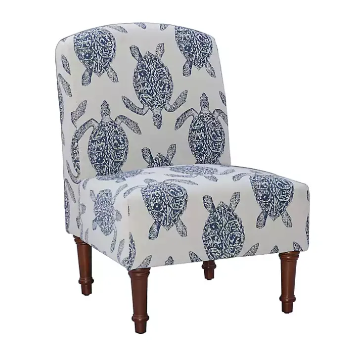 Sea Turtle Print Accent Chair
