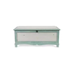 Seafoam Green Shabby Chic Storage Bench