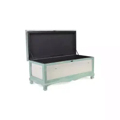 Seafoam Green Shabby Chic Storage Bench