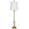 Seeded Glass & Gold Metal Buffet Lamp