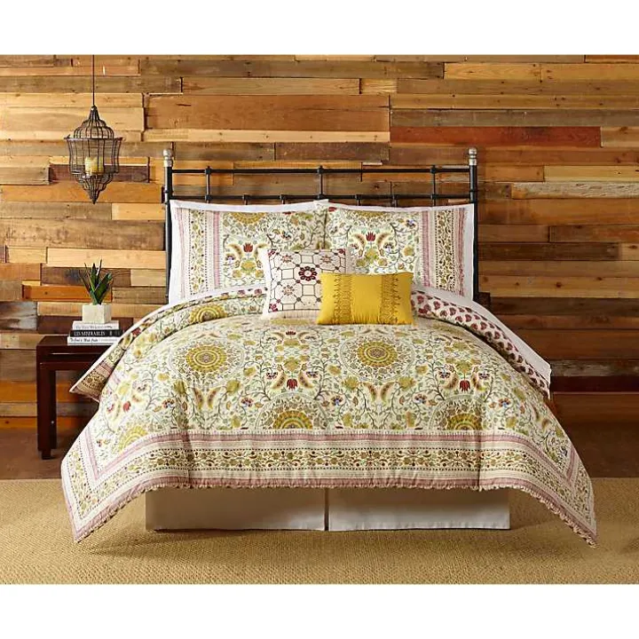 Shyla Yellow Vinework Queen 5-pc. Comforter Set