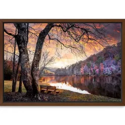 Silence of Sunset Framed Canvas Art Print