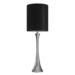 Silver and Black Tapered Table Lamps, Set of 2