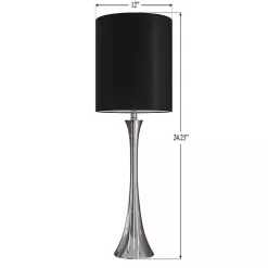 Silver and Black Tapered Table Lamps, Set of 2