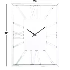 Silver Glass Frame Wall Clock