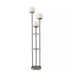 Silver Globe 3-Light Shelf Floor Lamp