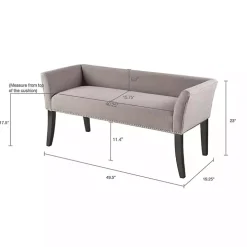 Silver Gray Melinda Accent Bench