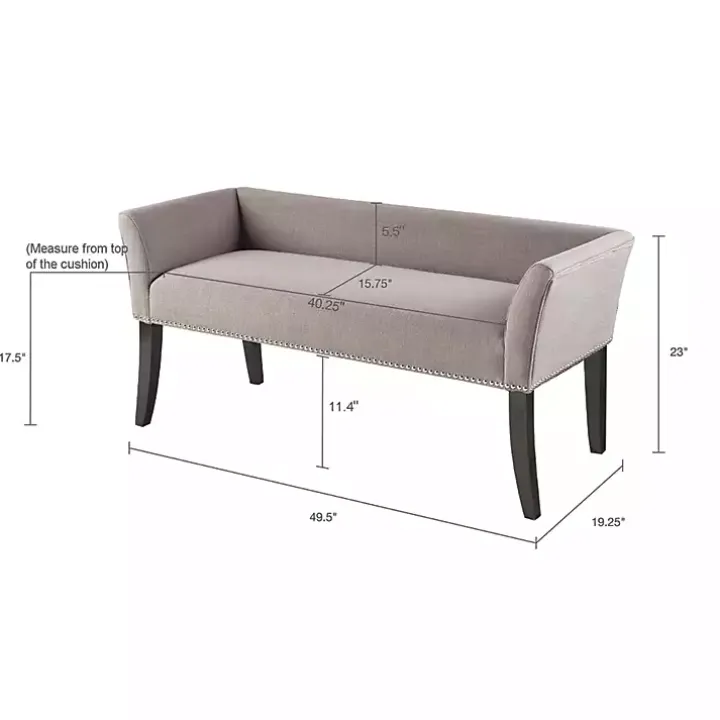Silver Gray Melinda Accent Bench