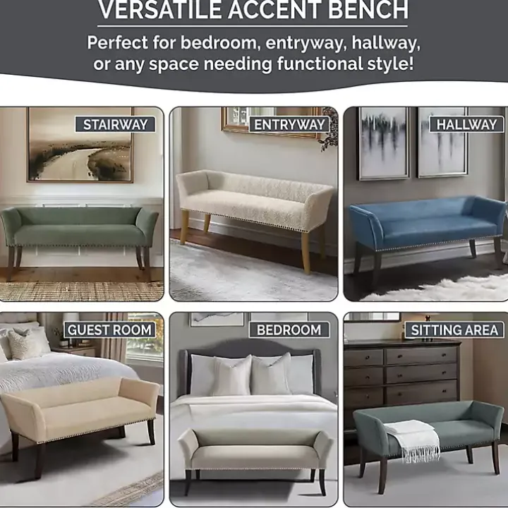 Silver Gray Melinda Accent Bench
