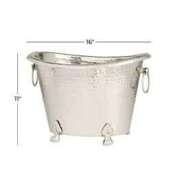 Silver Hammered Metal Footed Wine Bucket