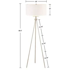 Silver Metal Tripod Floor Lamp
