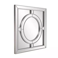 Silver Windowpane Square Wall Mirror