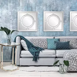 Silver Windowpane Square Wall Mirror