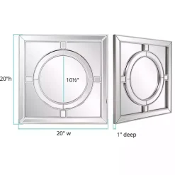 Silver Windowpane Square Wall Mirror