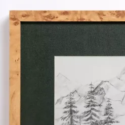 Sketched Snowscape Framed Art Print