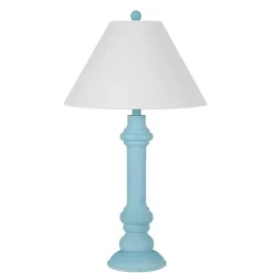 Sky Blue Coastal Ariel Table Lamps, Set of 2