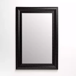 Sloan Black Grooved Wall Mirror