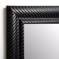 Sloan Black Grooved Wall Mirror
