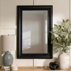Sloan Black Grooved Wall Mirror
