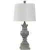 Smokey Slate Gray Baluster Grain Table Lamp