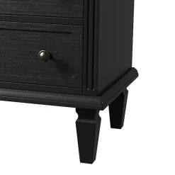 Smooth Black 2-Drawer Wood Nightstand