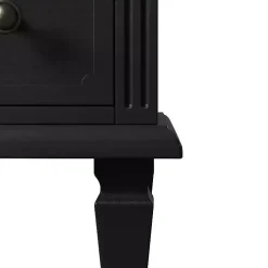 Smooth Black 2-Drawer Wood Nightstand