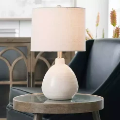 Smooth Ivory Ceramic Table Lamp