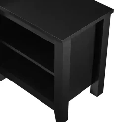 Solid Black Tiered TV Stand