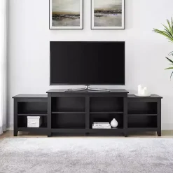 Solid Black Tiered TV Stand