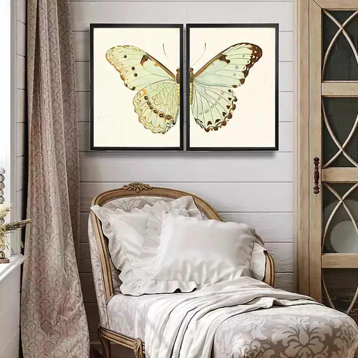 Spa Butterfly Framed Art Prints, Set of 2