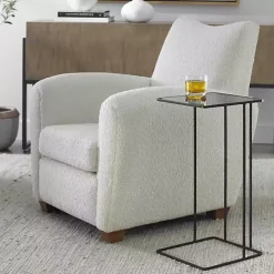 Square Black Camus Accent Table