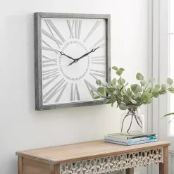 Square Galvanized Metal Wall Clock