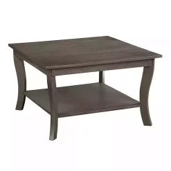 Square Graywash Curved Legs Coffee Table