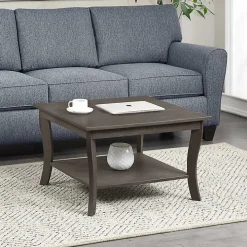 Square Graywash Curved Legs Coffee Table
