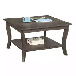 Square Graywash Curved Legs Coffee Table