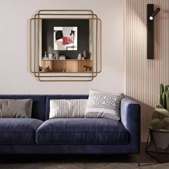 Square Shayan Bronze Metal Wall Mirror