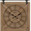 Square Wood Barn Door Wall Clock