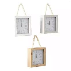 Square Wood Beaded Wall Clocks, Set of 3