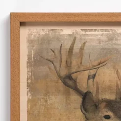 Stag Cabin Friend Framed Art Print